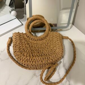 Chic Tan Woven Handbag